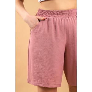 Шорты женские "Жаркий сезон-2" лён манго (последний размер) сухая роза 50,56