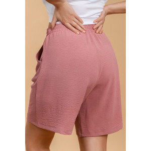 Шорты женские "Жаркий сезон-2" лён манго (последний размер) сухая роза 50,56