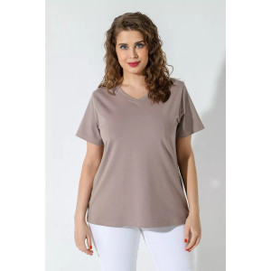 Футболка женская "Базис-6" кулирка с лайкрой (последний размер) бежевый 46 Футболка женская "Базис-6" кулирка с лайкрой (последний размер) бежевый 46