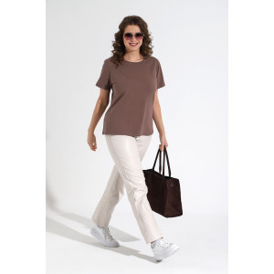 Футболка женская "Базис-4" кулирка с лайкрой (последний размер) кофейный 56 Футболка женская "Базис-4" кулирка с лайкрой (последний размер) кофейный 56