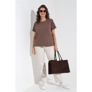 Футболка женская "Базис-4" кулирка с лайкрой (последний размер) кофейный 56 Футболка женская "Базис-4" кулирка с лайкрой (последний размер) кофейный 56