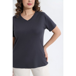 Футболка женская "Базис-5" кулирка с лайкрой (последний размер) антрацит 52,54,58 Футболка женская "Базис-5" кулирка с лайкрой (последний размер) антрацит 52,54,58