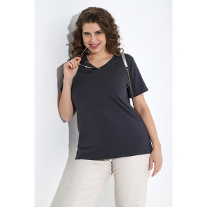 Футболка женская "Базис-5" кулирка с лайкрой (последний размер) антрацит 52,54,58 Футболка женская "Базис-5" кулирка с лайкрой (последний размер) антрацит 52,54,58