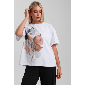 Футболка женская "Июль-2" кулирка с лайкрой (последний размер) белый 50,52 Футболка женская "Июль-2" кулирка с лайкрой (последний размер) белый 50,52