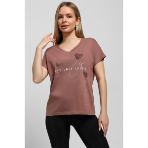 Футболка женская "Чиа-3" кулирка (последний размер) шоколадный 54 Футболка женская "Чиа-3" кулирка (последний размер) шоколадный 54