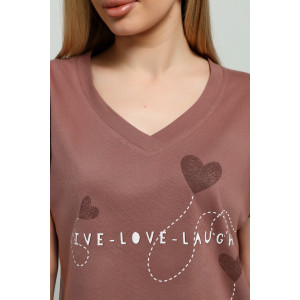 Футболка женская "Чиа-3" кулирка (последний размер) шоколадный 54 Футболка женская "Чиа-3" кулирка (последний размер) шоколадный 54