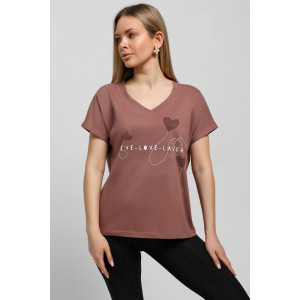 Футболка женская "Чиа-3" кулирка (последний размер) шоколадный 54 Футболка женская "Чиа-3" кулирка (последний размер) шоколадный 54