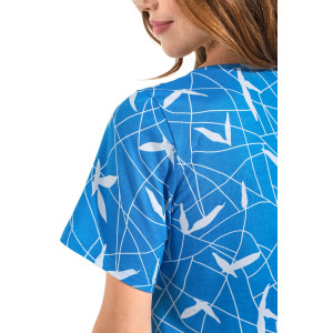 Халат женский "Рубин-1" кулирка (последний размер) васильковый 52,54 Халат женский "Рубин-1" кулирка (последний размер) васильковый 52,54