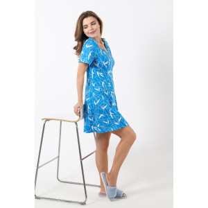 Халат женский "Рубин-1" кулирка (последний размер) васильковый 52,54 Халат женский "Рубин-1" кулирка (последний размер) васильковый 52,54