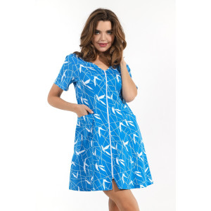 Халат женский "Рубин-1" кулирка (последний размер) васильковый 52,54 Халат женский "Рубин-1" кулирка (последний размер) васильковый 52,54