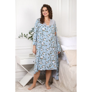 Халат женский "Модест-3" вискоза (последний размер) голубой 50,54,58 Халат женский "Модест-3" вискоза (последний размер) голубой 50,54,58