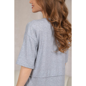 Халат женский "Эва" кулирка меланж (последний размер) серый 50 Халат женский "Эва" кулирка меланж (последний размер) серый 50