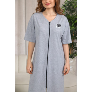 Халат женский "Эва" кулирка меланж (последний размер) серый 50 Халат женский "Эва" кулирка меланж (последний размер) серый 50