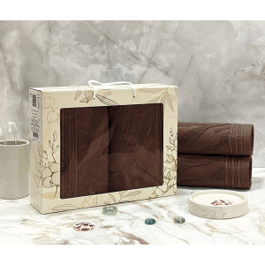 Набор махровых полотенец "Сафари" 03-107 коричневый 2 шт. Набор махровых полотенец "Сафари" 03-107 коричневый 2 шт.