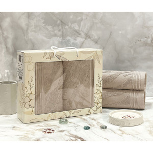 Набор махровых полотенец "Сафари" 08-176 темно-бежевый 50х90 см (2 шт.) Набор махровых полотенец "Сафари" 08-176 темно-бежевый 50х90 см (2 шт.)