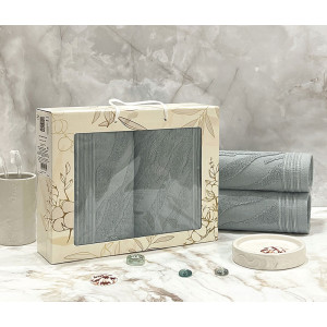 Набор махровых полотенец "Сафари" 08-179 серый 50х90 см (2 шт.) Набор махровых полотенец "Сафари" 08-179 серый 50х90 см (2 шт.)