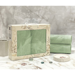 Набор махровых полотенец "Сафари" 08-193 светло-зеленый 50х90 см (2 шт.) Набор махровых полотенец "Сафари" 08-193 светло-зеленый 50х90 см (2 шт.)