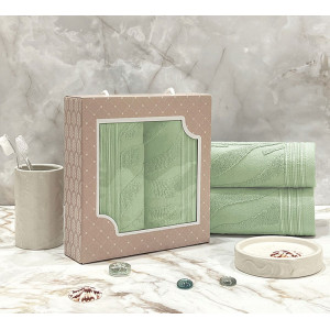 Набор махровых полотенец "Сафари" 08-193 светло-зеленый 30х70 см (2 шт.) Набор махровых полотенец "Сафари" 08-193 светло-зеленый 30х70 см (2 шт.)