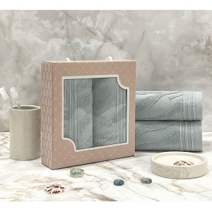 Набор махровых полотенец "Сафари" 08-179 серый 30х70 см (2 шт.) Набор махровых полотенец "Сафари" 08-179 серый 30х70 см (2 шт.)