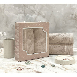 Набор махровых полотенец "Сафари" 08-176 темно-бежевый 30х70 см (2 шт.) Набор махровых полотенец "Сафари" 08-176 темно-бежевый 30х70 см (2 шт.)