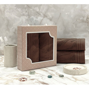 Набор махровых полотенец "Сафари" 03-107 коричневый 30х70 см (2 шт.) Набор махровых полотенец "Сафари" 03-107 коричневый 30х70 см (2 шт.)