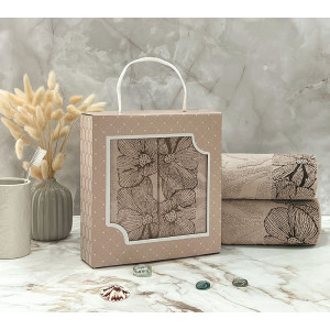 Набор махровых полотенец "Фиалка" 08-176 темно-бежевый 30х70 см (2 шт.) Набор махровых полотенец "Фиалка" 08-176 темно-бежевый 30х70 см (2 шт.)