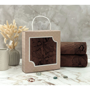 Набор махровых полотенец "Фиалка" 03-107 коричневый 30х70 см (2 шт.) Набор махровых полотенец "Фиалка" 03-107 коричневый 30х70 см (2 шт.)