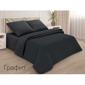 Пододеяльник классический поплин однотонный графит Пододеяльник классический поплин однотонный графит