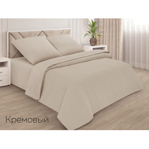 Пододеяльник классический поплин однотонный кремовый Пододеяльник классический поплин однотонный кремовый
