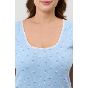 Сорочка женская "Мэри-1" кашкорсе (р-ры: 50-60) голубой Сорочка женская "Мэри-1" кашкорсе (р-ры: 50-60) голубой