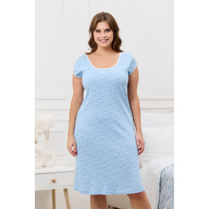 Сорочка женская "Мэри-1" кашкорсе (р-ры: 50-60) голубой Сорочка женская "Мэри-1" кашкорсе (р-ры: 50-60) голубой