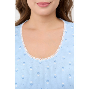 Пижама женская "Мэри-2" кашкорсе (р-ры: 48-58) голубой Пижама женская "Мэри-2" кашкорсе (р-ры: 48-58) голубой