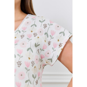 Пижама женская "Мэри-2" кашкорсе (р-ры: 48-58) молочный Пижама женская "Мэри-2" кашкорсе (р-ры: 48-58) молочный