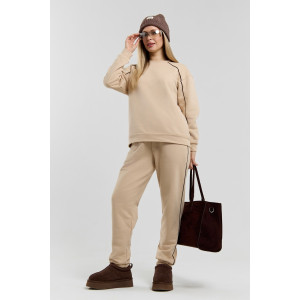 Костюм двойка женский "Форс" футер 3-х нитка диагональ (р-ры: 44-54) бежевый Костюм двойка женский "Форс" футер 3-х нитка диагональ (р-ры: 44-54) бежевый