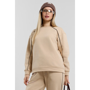 Костюм двойка женский "Форс" футер 3-х нитка диагональ (р-ры: 44-54) бежевый Костюм двойка женский "Форс" футер 3-х нитка диагональ (р-ры: 44-54) бежевый