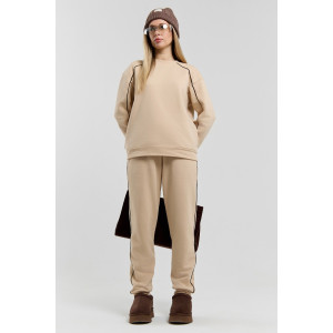 Костюм двойка женский "Форс" футер 3-х нитка диагональ (р-ры: 44-54) бежевый Костюм двойка женский "Форс" футер 3-х нитка диагональ (р-ры: 44-54) бежевый