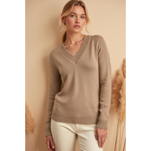 Джемпер женский "Моника" вязаное полотно (р-ры: 44-62) коричневый Джемпер женский "Моника" вязаное полотно (р-ры: 44-62) коричневый