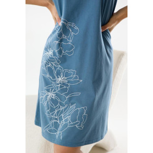 Сорочка женская "Нежность И" кулирка (р-ры: 48-62) индиго Сорочка женская "Нежность И" кулирка (р-ры: 48-62) индиго