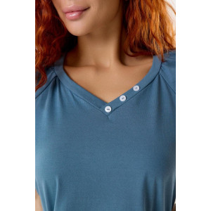 Сорочка женская "Нежность И" кулирка (р-ры: 48-62) индиго Сорочка женская "Нежность И" кулирка (р-ры: 48-62) индиго