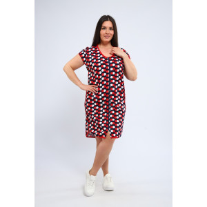 Халат женский Х-00377 кулирка (р-ры: 46-60) темно-синий-красный Халат женский Х-00377 кулирка (р-ры: 46-60) темно-синий-красный