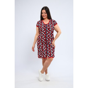 Халат женский Х-00377 кулирка (р-ры: 46-60) темно-синий-красный Халат женский Х-00377 кулирка (р-ры: 46-60) темно-синий-красный