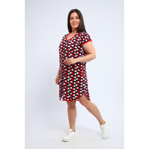 Халат женский Х-00377 кулирка (р-ры: 46-60) темно-синий-красный Халат женский Х-00377 кулирка (р-ры: 46-60) темно-синий-красный