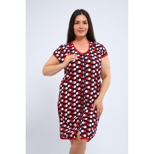 Халат женский Х-00377 кулирка (р-ры: 46-60) темно-синий-красный Халат женский Х-00377 кулирка (р-ры: 46-60) темно-синий-красный