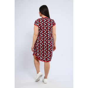 Халат женский Х-00377 кулирка (р-ры: 46-60) темно-синий-красный Халат женский Х-00377 кулирка (р-ры: 46-60) темно-синий-красный