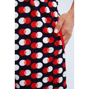 Халат женский Х-00377 кулирка (р-ры: 46-60) темно-синий-красный Халат женский Х-00377 кулирка (р-ры: 46-60) темно-синий-красный