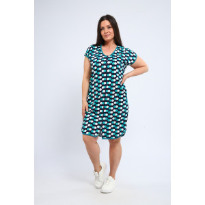 Халат женский Х-00377 кулирка (р-ры: 46-60) темно-синий-изумрудный Халат женский Х-00377 кулирка (р-ры: 46-60) темно-синий-изумрудный