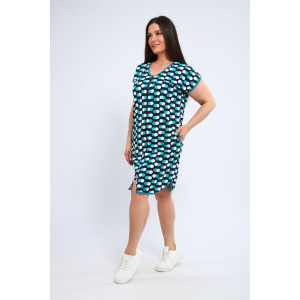 Халат женский Х-00377 кулирка (р-ры: 46-60) темно-синий-изумрудный Халат женский Х-00377 кулирка (р-ры: 46-60) темно-синий-изумрудный