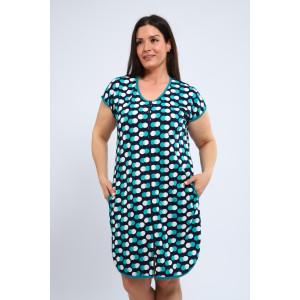 Халат женский Х-00377 кулирка (р-ры: 46-60) темно-синий-изумрудный Халат женский Х-00377 кулирка (р-ры: 46-60) темно-синий-изумрудный