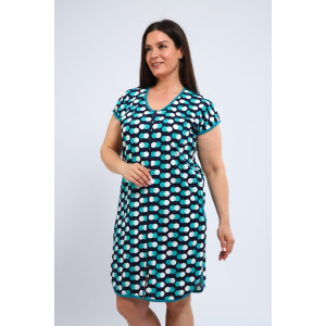 Халат женский Х-00377 кулирка (р-ры: 46-60) темно-синий-изумрудный Халат женский Х-00377 кулирка (р-ры: 46-60) темно-синий-изумрудный