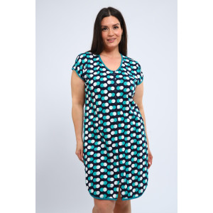 Халат женский Х-00377 кулирка (р-ры: 46-60) темно-синий-изумрудный Халат женский Х-00377 кулирка (р-ры: 46-60) темно-синий-изумрудный